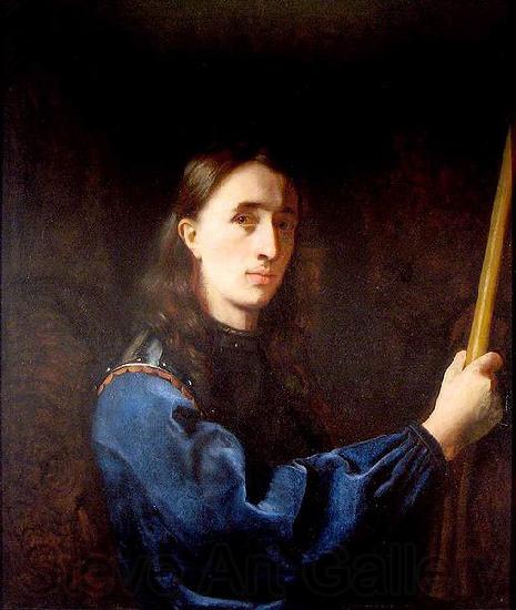 unknow artist Self-Portrait in a Blue Coat with Cuirass France oil painting art